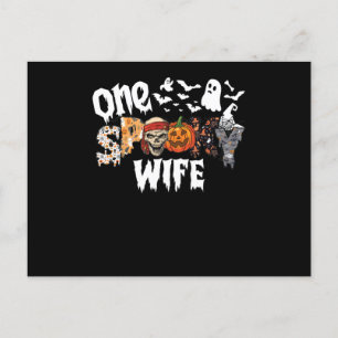 Postal Festiva Una esposa espeluznante de Halloween leopardo groo