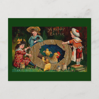 Postal Festiva Una feliz Pascua Vintage de Pascua