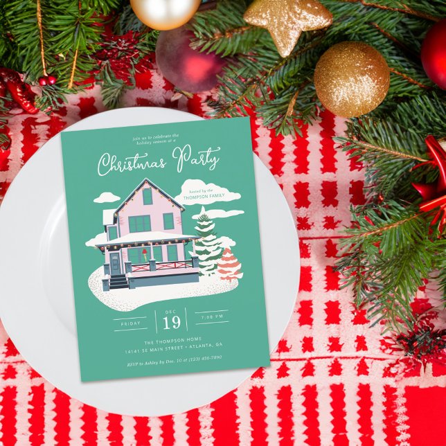 Postal Festiva Una historia de Navidades | Fiesta de Navidades (Card on table)