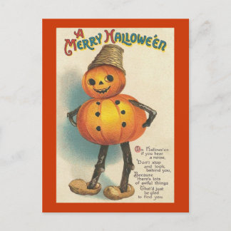 Postal Festiva Una imagen de calabaza de Halloween de Feliz