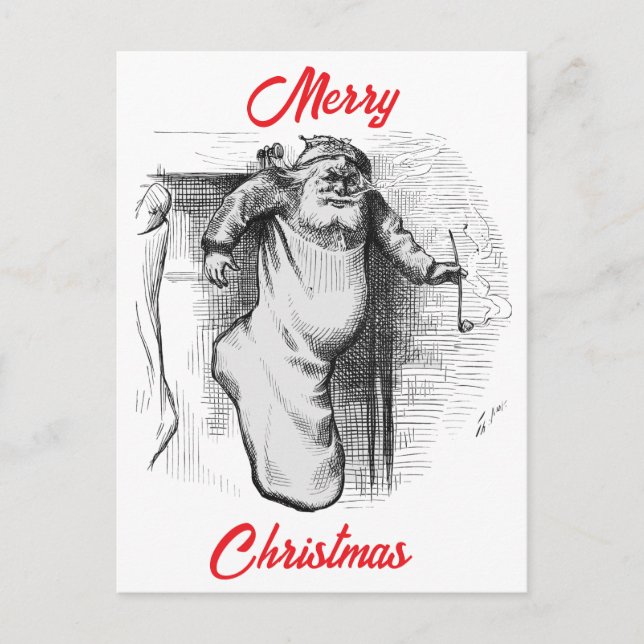 Postal Festiva Una media llena (1879) por Thomas Nast.  (Anverso)