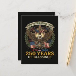 Postal Festiva Una Nación Bajo Dios 250 Años