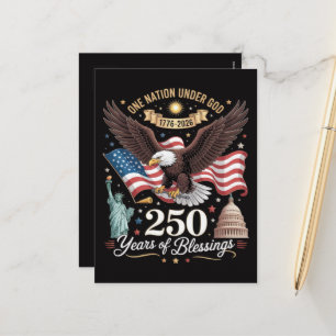 Postal Festiva Una Nación Bajo Dios 250 Años
