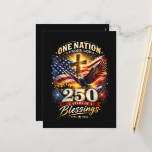 Postal Festiva Una Nación Bajo Dios 250 Años 250 Aniversario