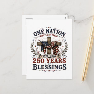 Postal Festiva Una Nación Bajo Dios 250 Años De Bendiciones