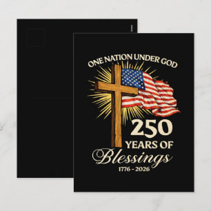 Postal Festiva Una nación bajo Dios 250 años de bendiciones