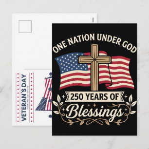 Postal Festiva Una Nación Bajo Dios: Celebrando 250 Años Bendecid