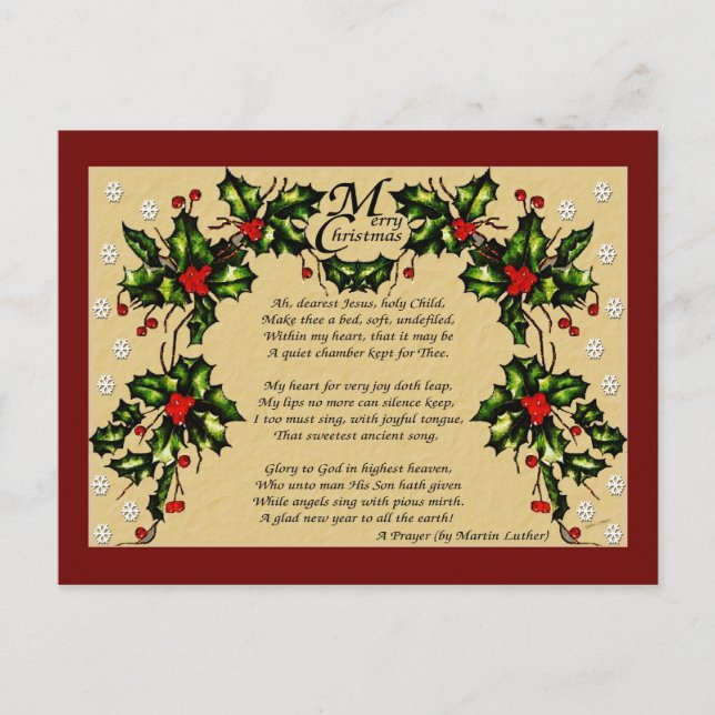 Postal Festiva Una oración de Navidades (Anverso)