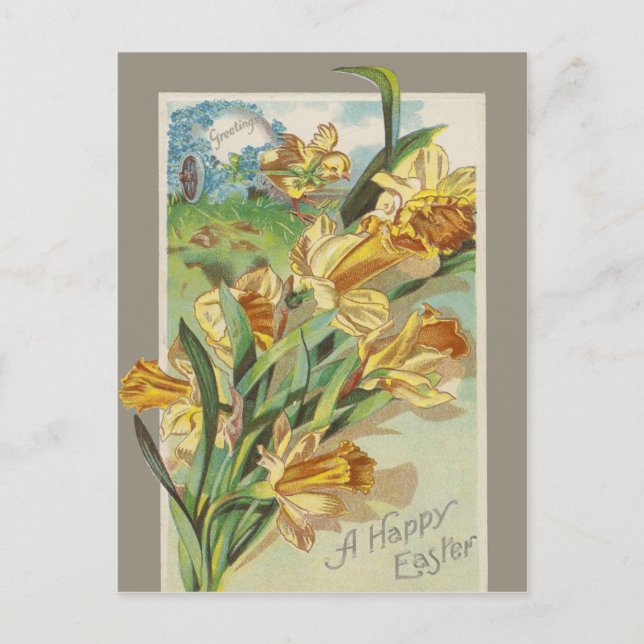 Postal Festiva Una Pascua feliz (Anverso)