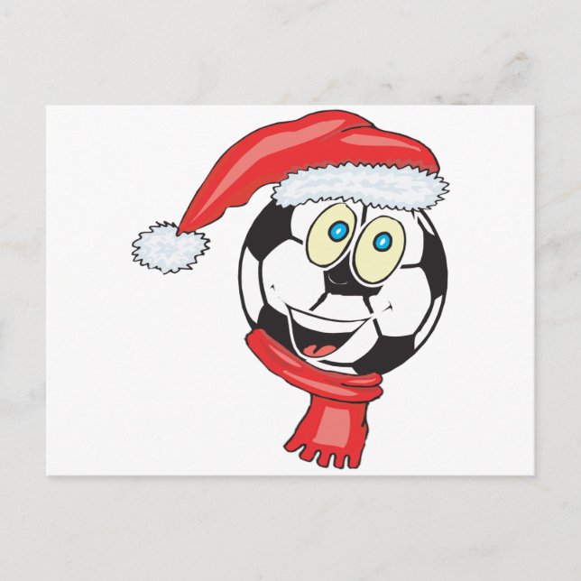 Postal Festiva Una pelota de fútbol de navidades felices con un s (Anverso)