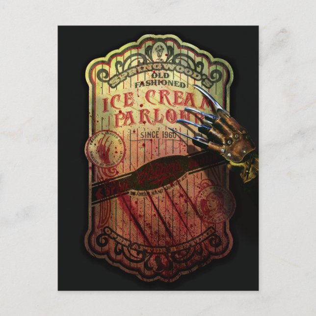 Postal Festiva Una pesadilla en Elm Street | Helado de Springwood (Anverso)