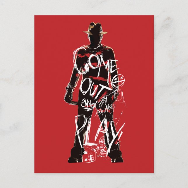 Postal Festiva Una pesadilla en Elm Street | Sal y juega (Anverso)