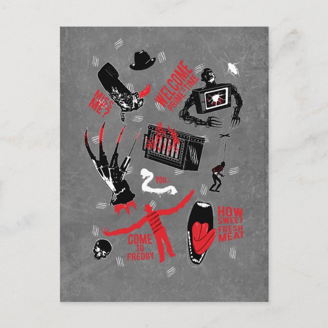 Postal Festiva Una pesadilla en la calle Elm | Freddy Krueger Tal (Anverso)