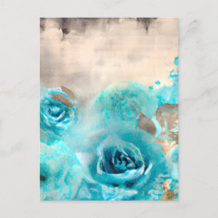 Postal Festiva Una serie de diseño de efímera shabby chic azul 7