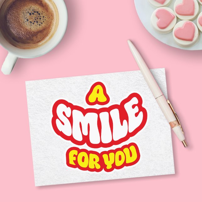 Postal Festiva Una Sonrisa Por Tu Gracias (A Smile For You - yellow)