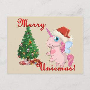Postal Festiva Unicorn Christmas Card