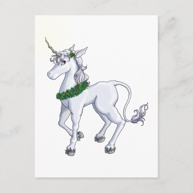 Postal Festiva Unicorn navidades (Anverso)