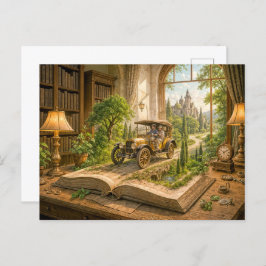 Postal Festiva Unidades de auto antiguas de la página del libro d