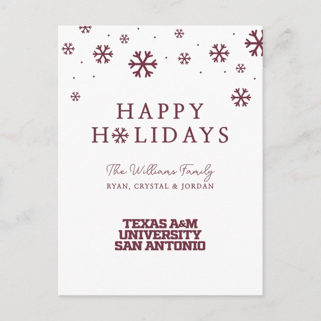 Postal Festiva Universidad A&M de Texas-San Antonio (Anverso)