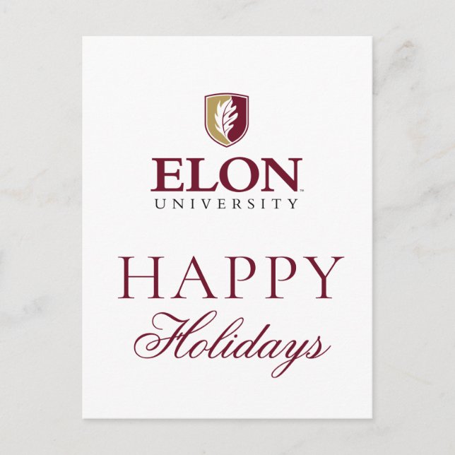 Postal Festiva Universidad de Elon (Anverso)
