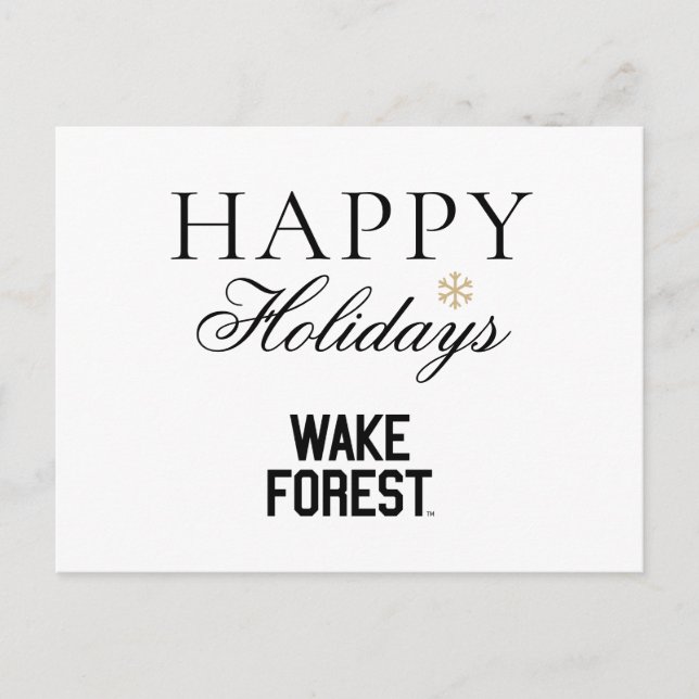 Postal Festiva Universidad de Wake Forest | Wake Forest (Anverso)