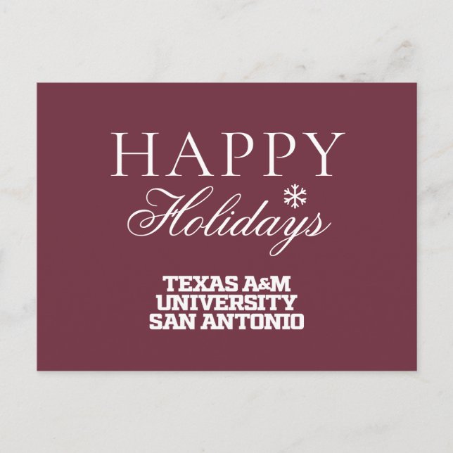Postal Festiva Universidad Texas A&M-San Antonio (Anverso)