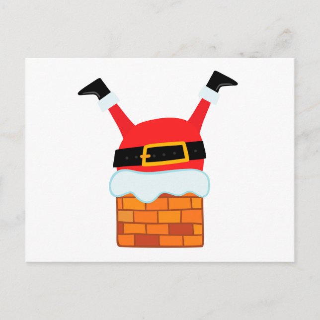 Postal Festiva Upside Down Santa (Anverso)