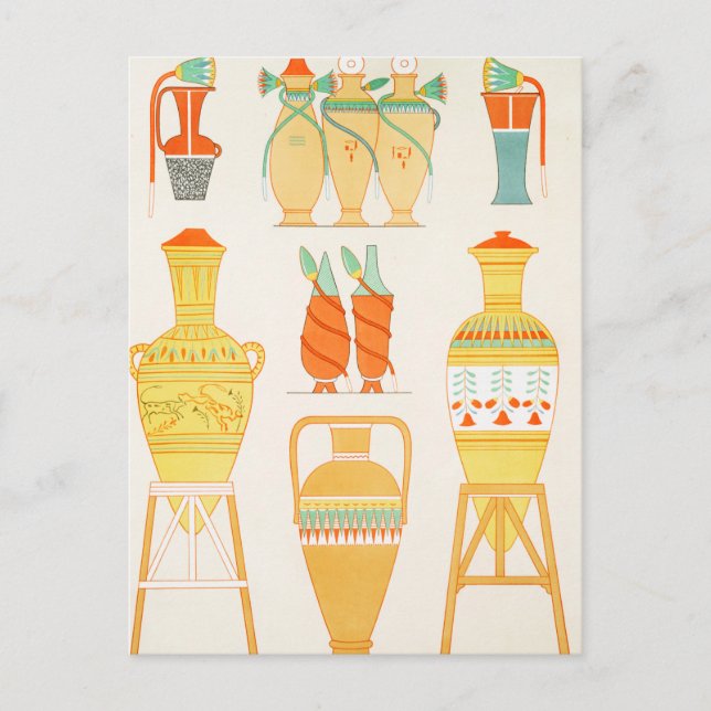 Postal Festiva Urnas egipcias antiguas (Anverso)