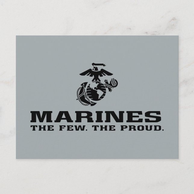 Postal Festiva USMC "Los pocos, el orgulloso" logo negro apilado (Anverso)