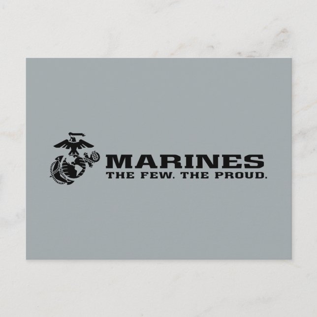 Postal Festiva USMC "Los pocos, el orgulloso" logo negro apilado (Anverso)