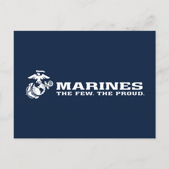Postal Festiva USMC Los Pocos Logo Del Orgullo - Blanco (Anverso)