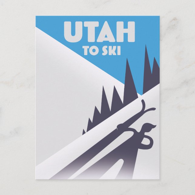 Postal Festiva Utah para esquiar (Anverso)