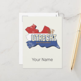 Postal Festiva Utrecht Países Bajos Map Dutch Vintage Souvenir