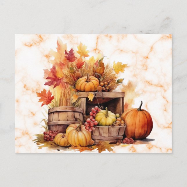 Postal Festiva Uvas de calabazas dejan Halloween del otoño (Anverso)