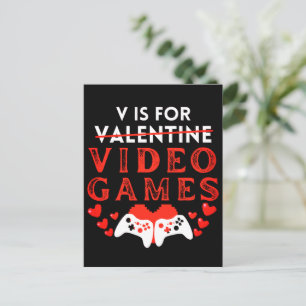 Postal Festiva V Es Para Divertidos Juegos De Video San Valentín