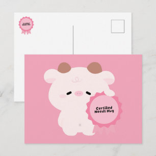 Postal Festiva Vaca Certificada Necesita Abrazo