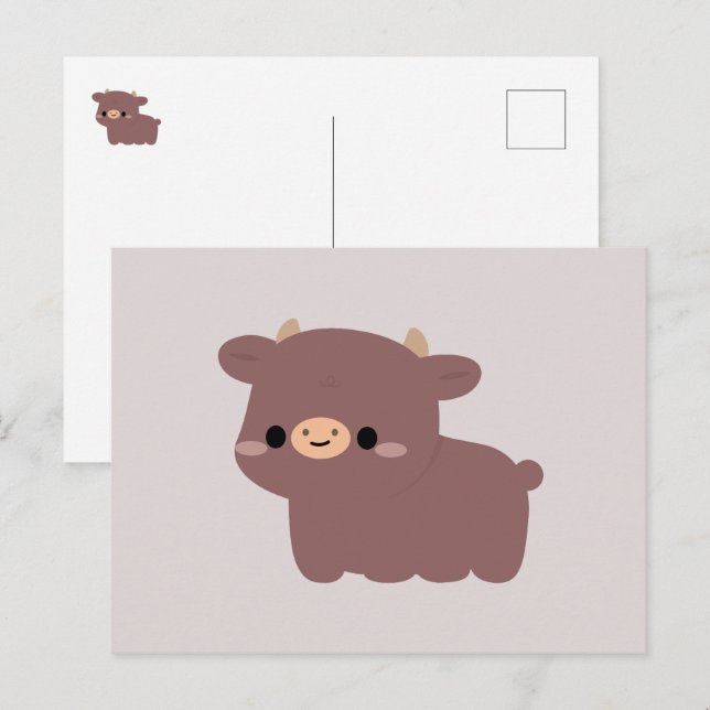Postal Festiva Vaca de Dexter (Anverso / Reverso)