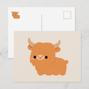 Postal Festiva Vaca de las Tierras Altas