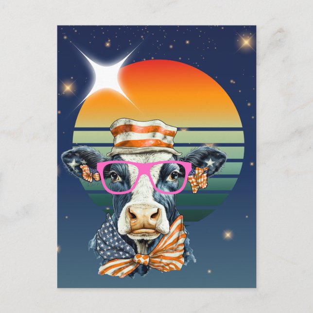 Postal Festiva Vaca estadounidense (Anverso)