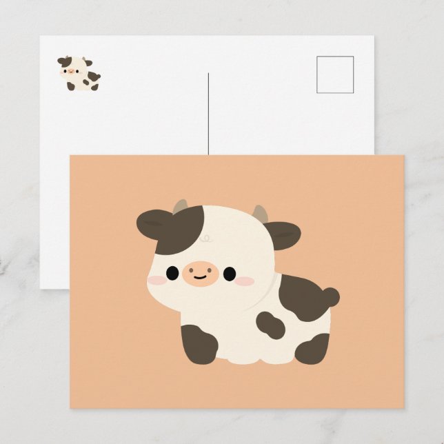 Postal Festiva Vaca Holstein (Anverso / Reverso)