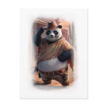 Vaca Panda Divertido sobre un Fondo Blanco 