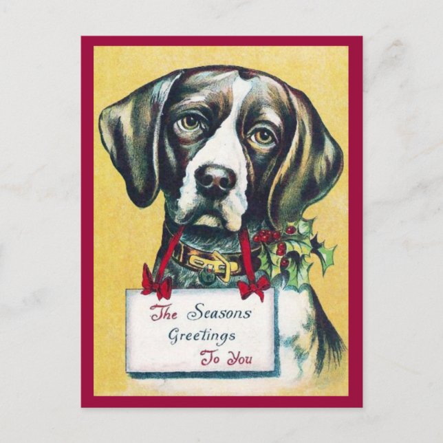 Postal Festiva Vacaciones antiguas de perros (Anverso)