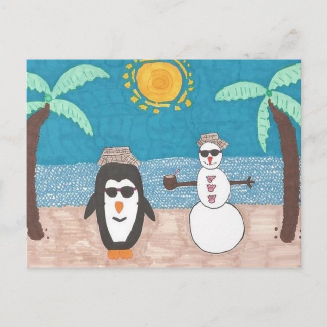 Postal Festiva Vacaciones de navidades (Anverso)