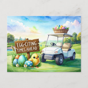 Postal Festiva Vacaciones de Pascua de Golf en campo de golf