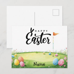 Postal Festiva Vacaciones de Pascua de golf para golfista