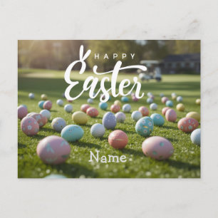 Postal Festiva Vacaciones de Pascua de golf para golfista