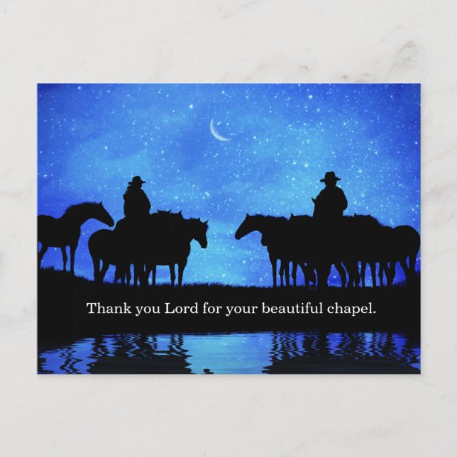 Postal Festiva Vacaciones de vacas y caballos (Anverso)