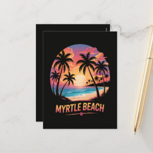 Postal Festiva Vacaciones en Myrtle Beach Surfista