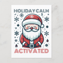 Postal Festiva Vacaciones en personalizable Calm Santa Postcard