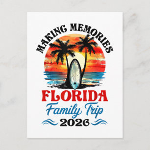 Postal Festiva Vacaciones familiares vintage en Florida 2026